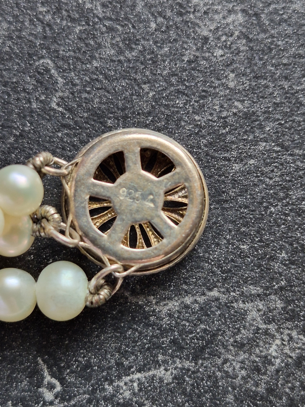 Sterling Silver Clasp 3 Strand Graduated Freshwater Pearl Necklace